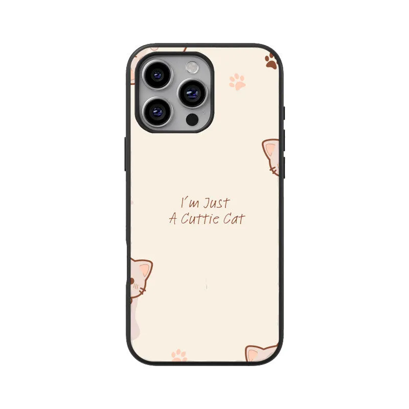 A CUTTIE CAT GLASS PHONE CASE
