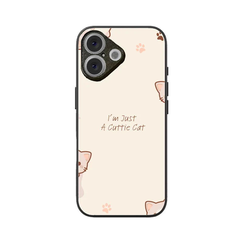 A CUTTIE CAT GLASS PHONE CASE
