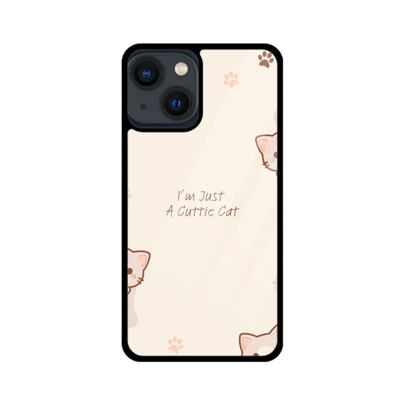 A CUTTIE CAT GLASS PHONE CASE