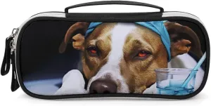 A Dog is Sick Pencil Bag Travel Cosmetic Makeup Pouch Portable Stationery Organizer for Women