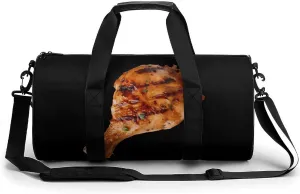 A Juicy Grilled Chicken Leg Printed Sports Gym Bag for Women Men Travel Duffel Bag Workout Weekender Bags
