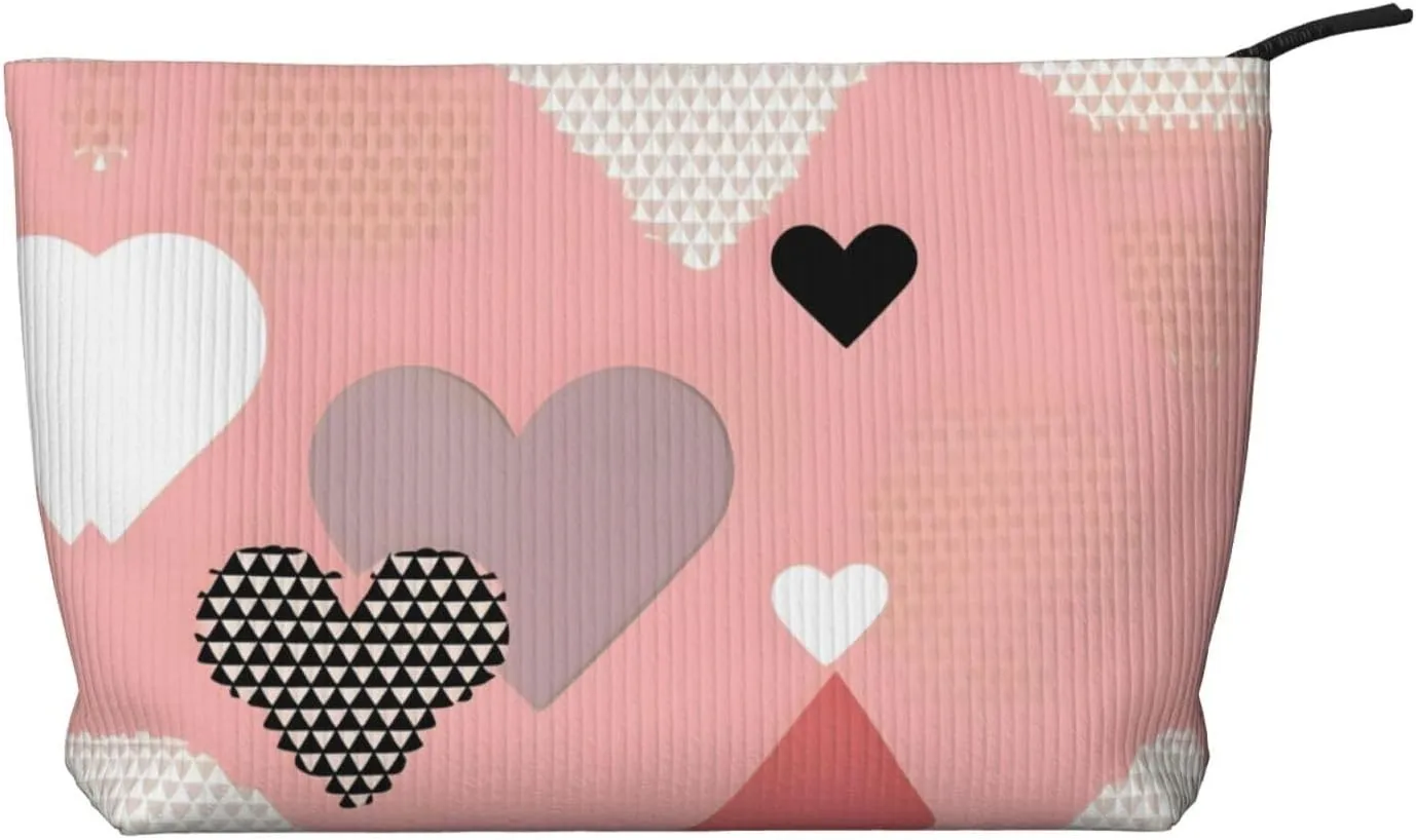 Abstract Love Chart Printed corduroy cosmetic bag - travel essential cosmetic storage bag