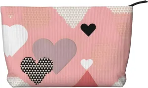 Abstract Love Chart Printed corduroy cosmetic bag - travel essential cosmetic storage bag