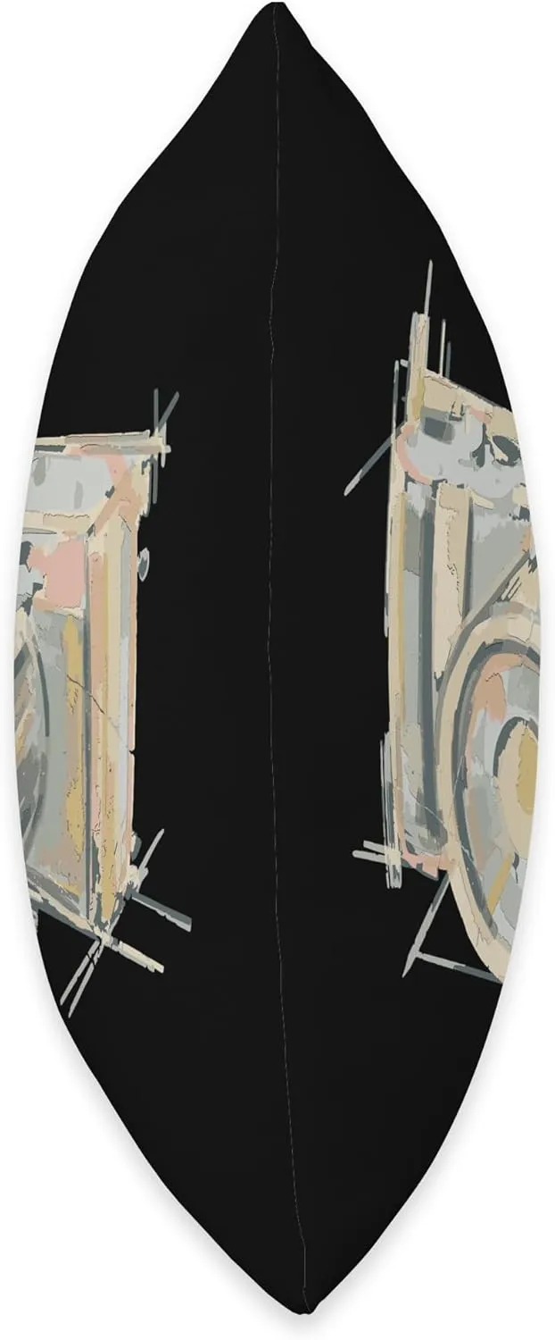 Abstract Vintage Camera Art Throw Pillow