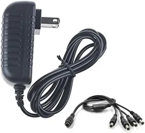 Accessory USA 12V AC/DC Adapter   4 Plug Tip for SANNCE 4CH, 8CH and 16CH Channel HDMI Digital Video Recorder Audio DVR CCTV Security System Camera 4-Way Splitter Power Supply Cord