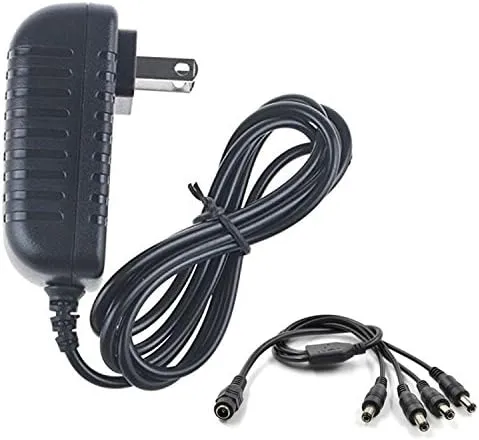 Accessory USA 12V AC/DC Adapter   4 Plug Tip for SANNCE 4CH, 8CH and 16CH Channel HDMI Digital Video Recorder Audio DVR CCTV Security System Camera 4-Way Splitter Power Supply Cord