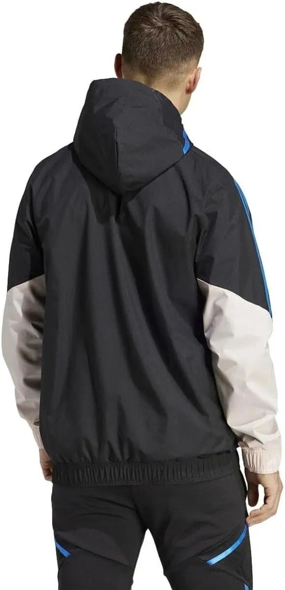 Adidas Men’s MANCHESTER UNITED22 ALL WEATHER JACKET, Black/Icey Pink, 3XL.