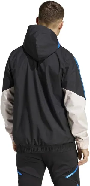 Adidas Men’s MANCHESTER UNITED22 ALL WEATHER JACKET, Black/Icey Pink, 3XL.