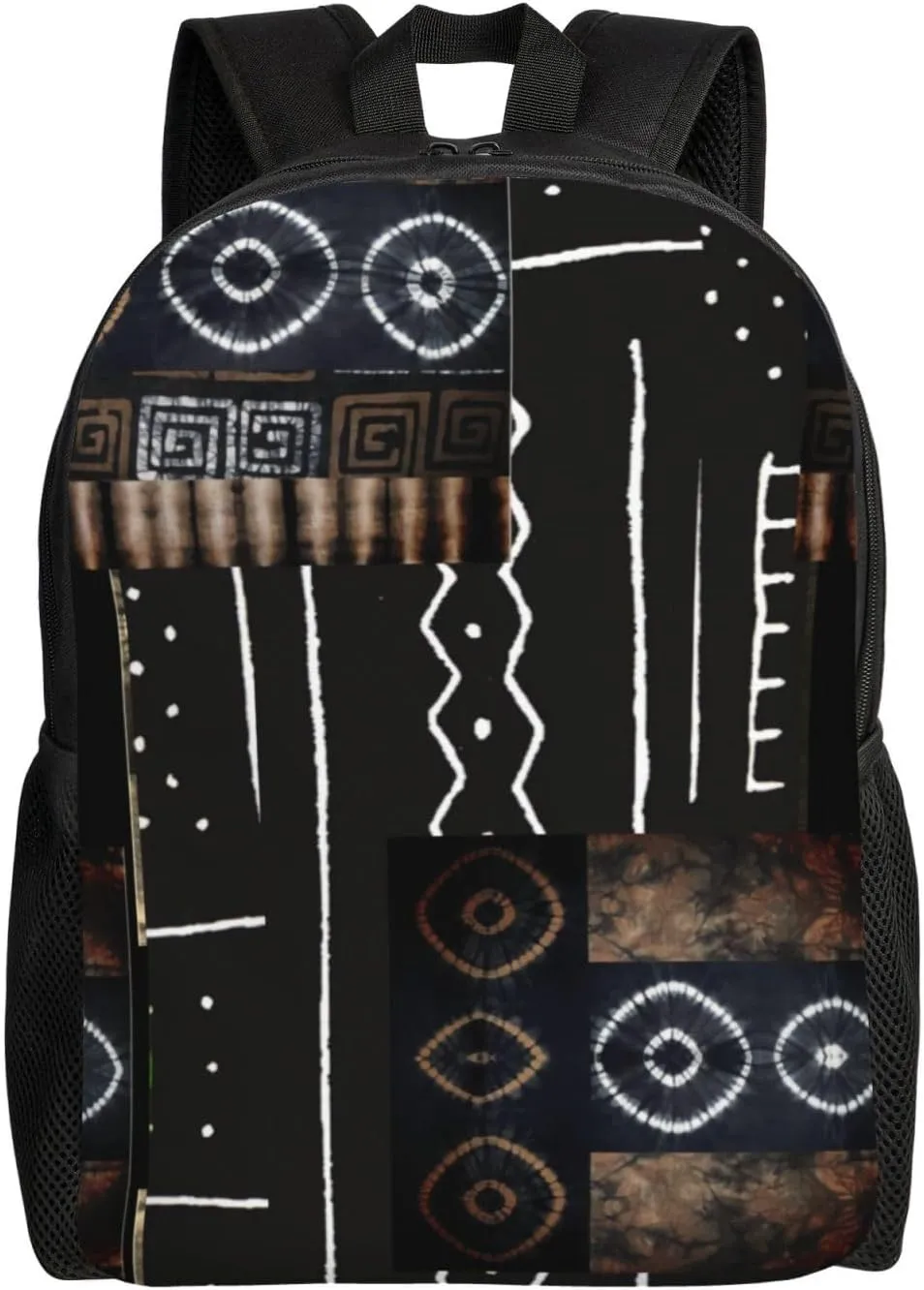 African Jungle Tribal Digital Pattern Print Minimalist Laptop Backpack – Waterproof Business Travel Bag, Breathable Design, Modern Work & Leisure