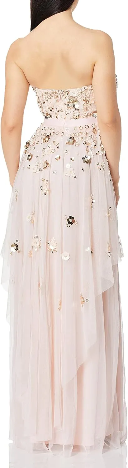 Aidan Mattox Women's Strapless Tiered Ball Gown