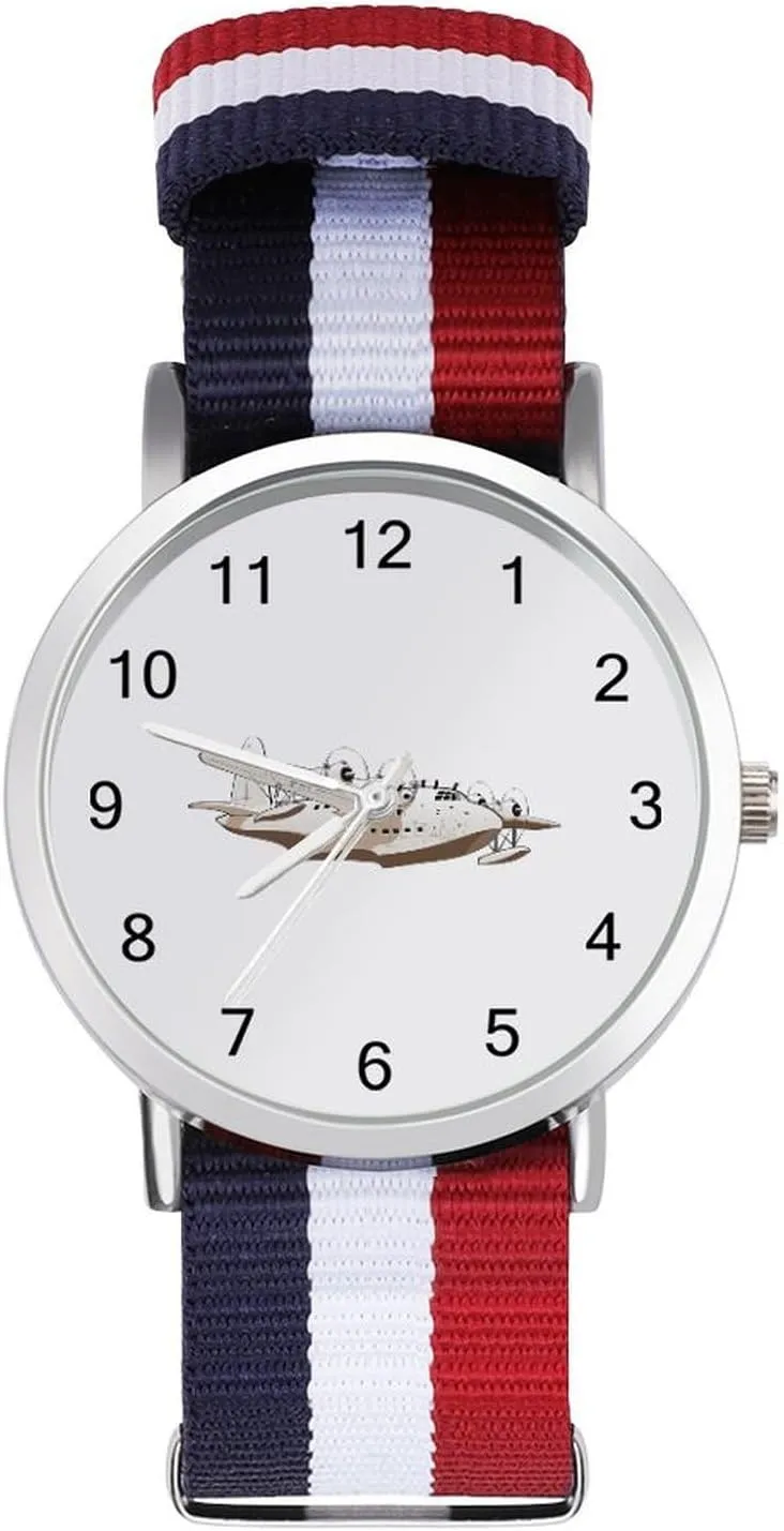 Air Traffic Controller Unisex Watch Lightweight Breathable Woven Nylon Wrist Strap Watch with Metal Buckle