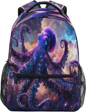 ALAZA Galaxy Octopus Kids School Backpack for Boys Girls Teens Bookbag Travel Daypack Bag 16 inch