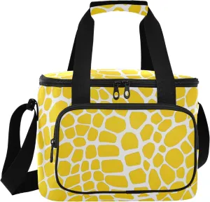 ALAZA Large Lunch Bag Insulated Cooler Bag Soft Lunch Box Yellow Lizard Skin Waterproof Leakproof Beach Travel Picnic Portable