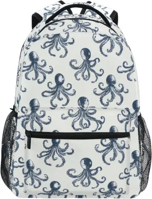 ALAZA Vintage Octopus Kids School Backpack for Boys Girls Teens Bookbag Travel Daypack Bag 16 inch