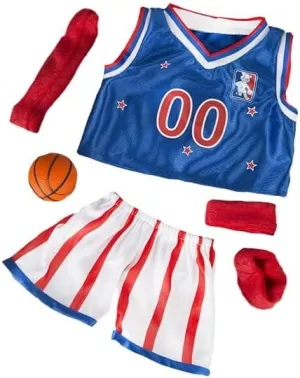 All-Stars Basketball Uniform Fits 6-10 Inch Stuffed Animals Sports Jersey and Shorts Outfit for Teddy Bears Plush Toys and Dolls Athletic Dress Up Clothes for Pretend Play and Kids Gift