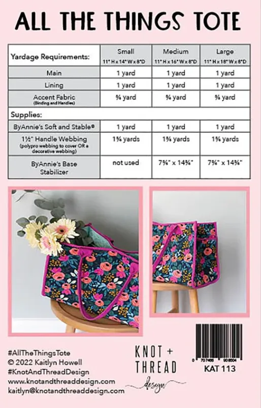 All the Things Tote Pattern by Kaitlyn Howell