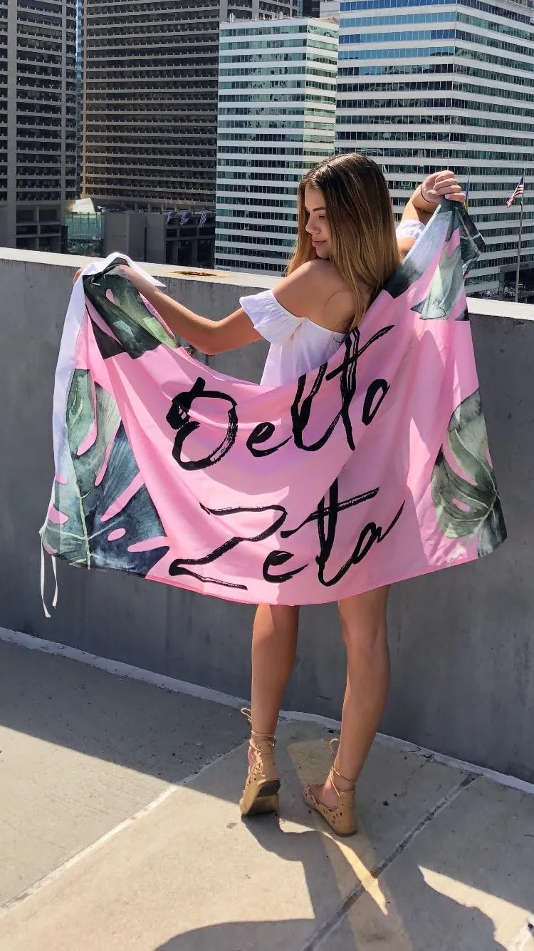 Alpha Gamma Delta - Sorority Letter Flag (Tropical Design)