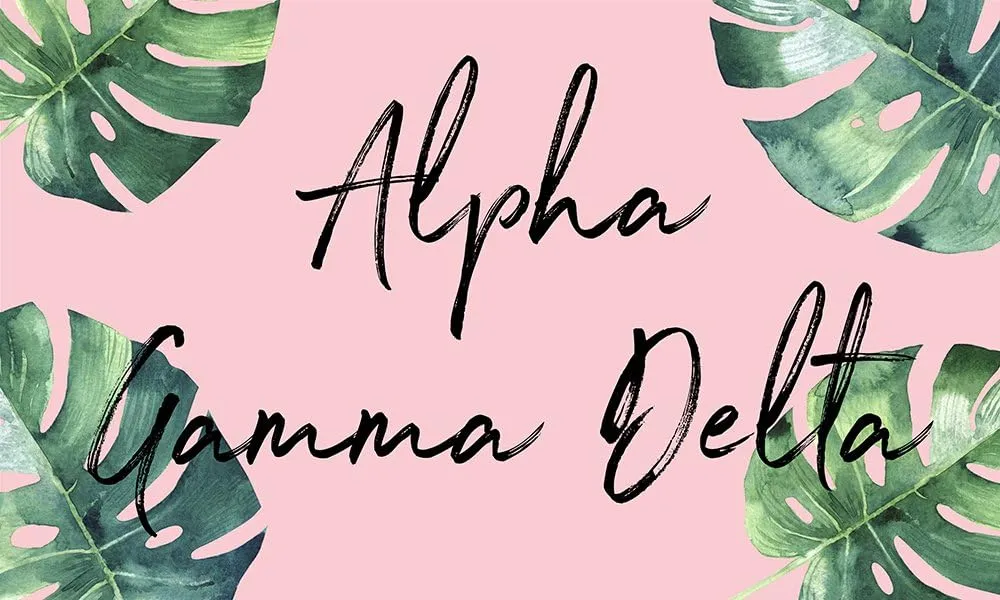 Alpha Gamma Delta - Sorority Letter Flag (Tropical Design)