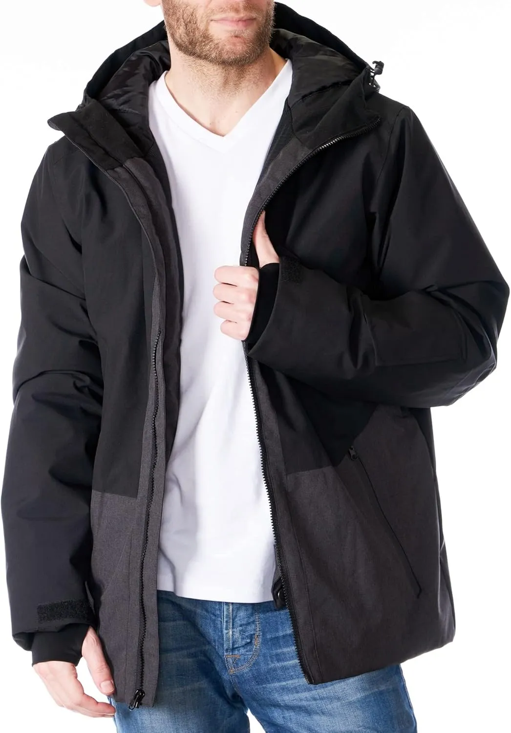 Alpine Swiss Mens Waterproof Ski Jacket Hooded Snowboarding Coat Warm Winter Snow Jacket Raincoat