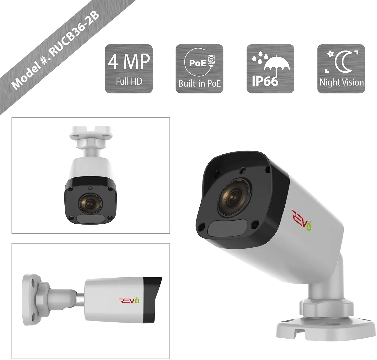 America Ultra HD 8 Ch. 1TB HDD IP NVR Video Security System, 6 x 2K (4MP) IR Indoor/Outdoor Bullet Security Cameras - Remote Access Via Smart Phone, Tablet, PC & MAC