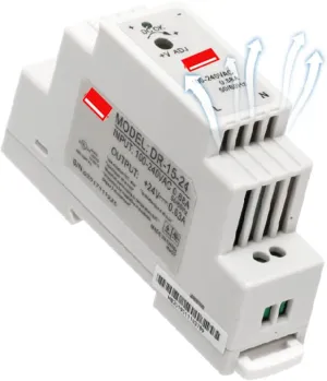 AMSH Industrial DIN Rail Switching Power Supply DR-15 15W Single Output 5V 12V 24V AC to DC Converter Power Switch Input 110/240VAC (Color : 15W 24V)