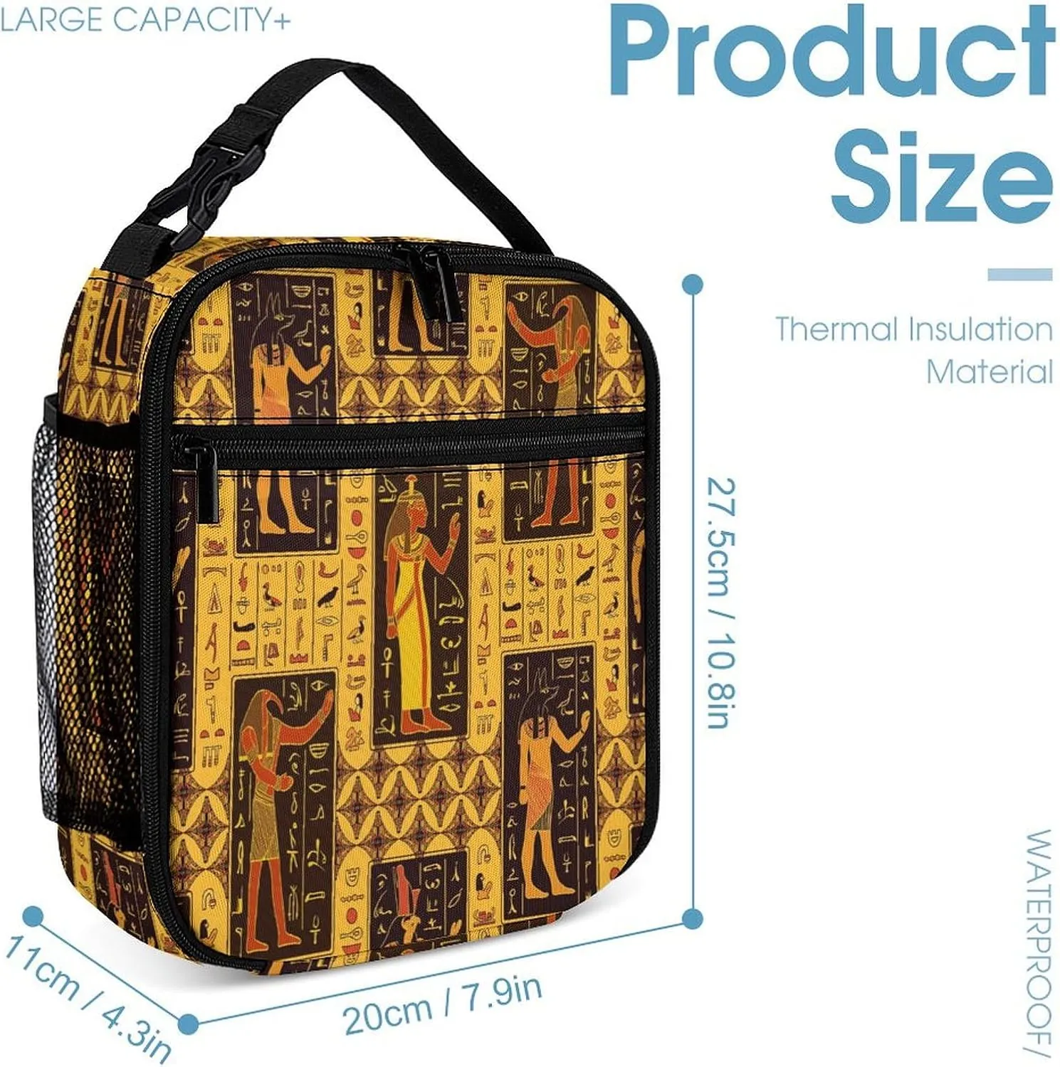Ancient Egyptian Mythological Symbols Bags Set Backpack For Work Hiking Lunch Bag Travel Unisex Bags