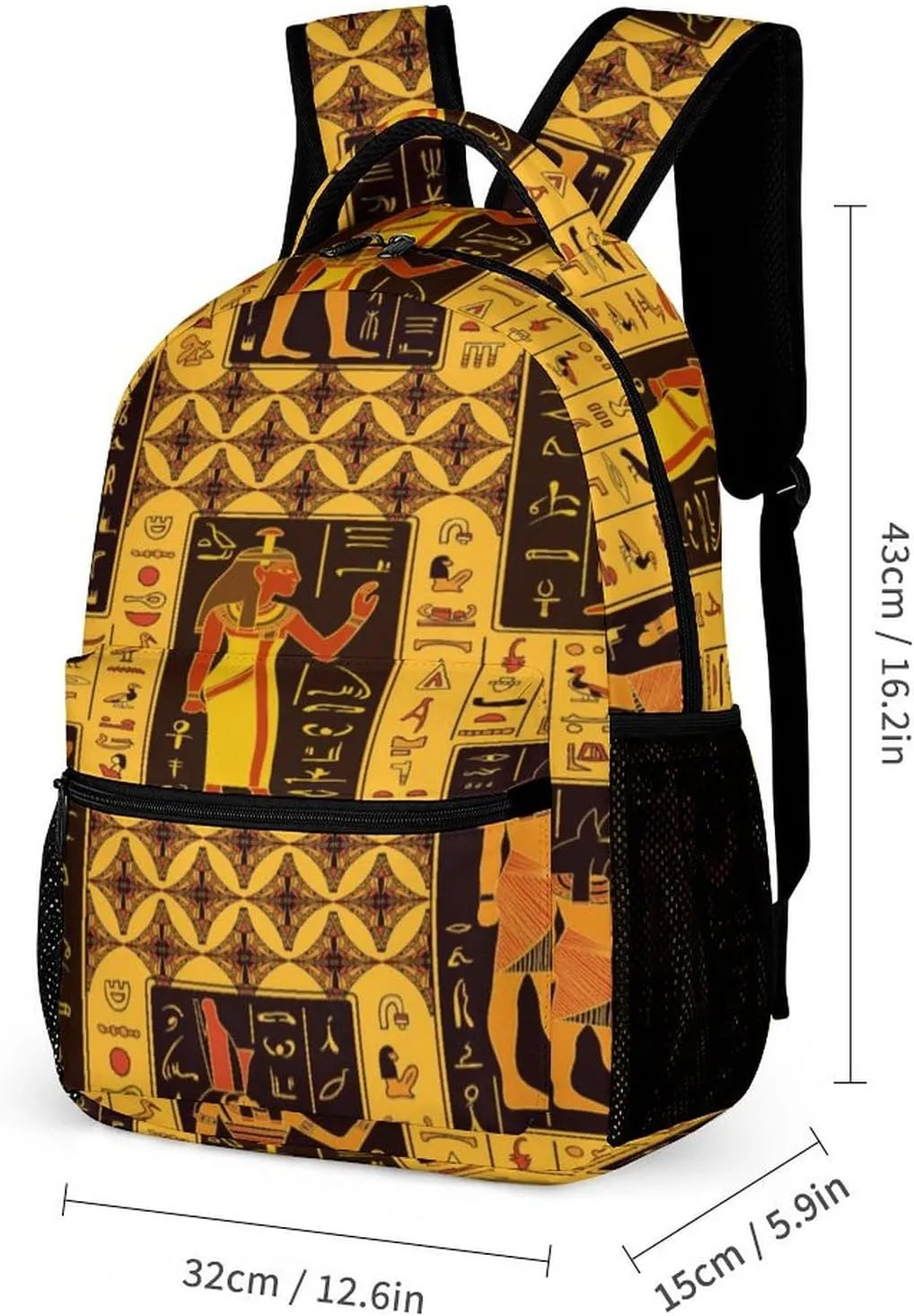 Ancient Egyptian Mythological Symbols Bags Set Backpack For Work Hiking Lunch Bag Travel Unisex Bags