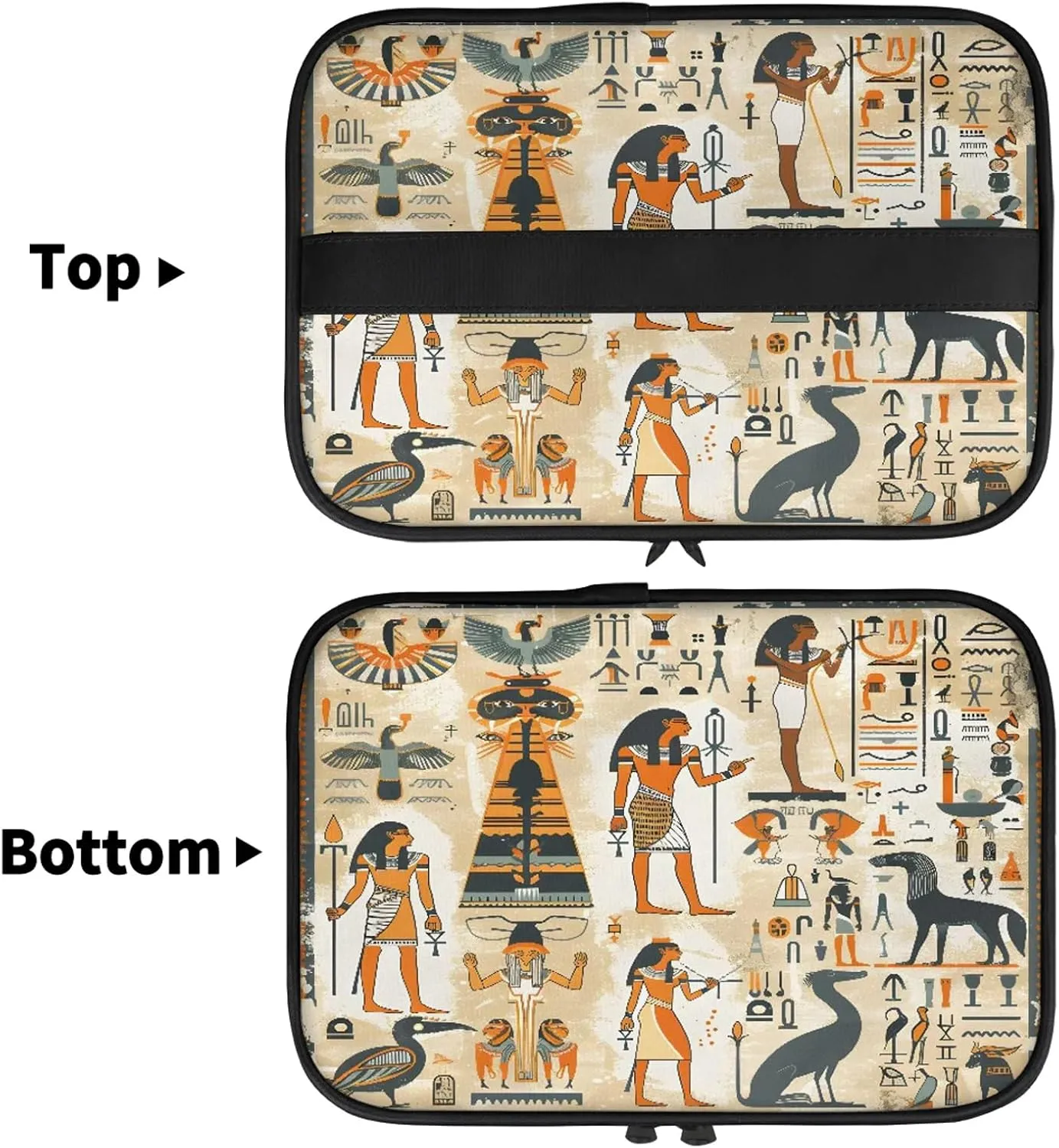 Ancient Egyptian Travel Toiletry Bag Large Capacity Makeup Case Organizer with Handle Cosmetic Case for Women Girls