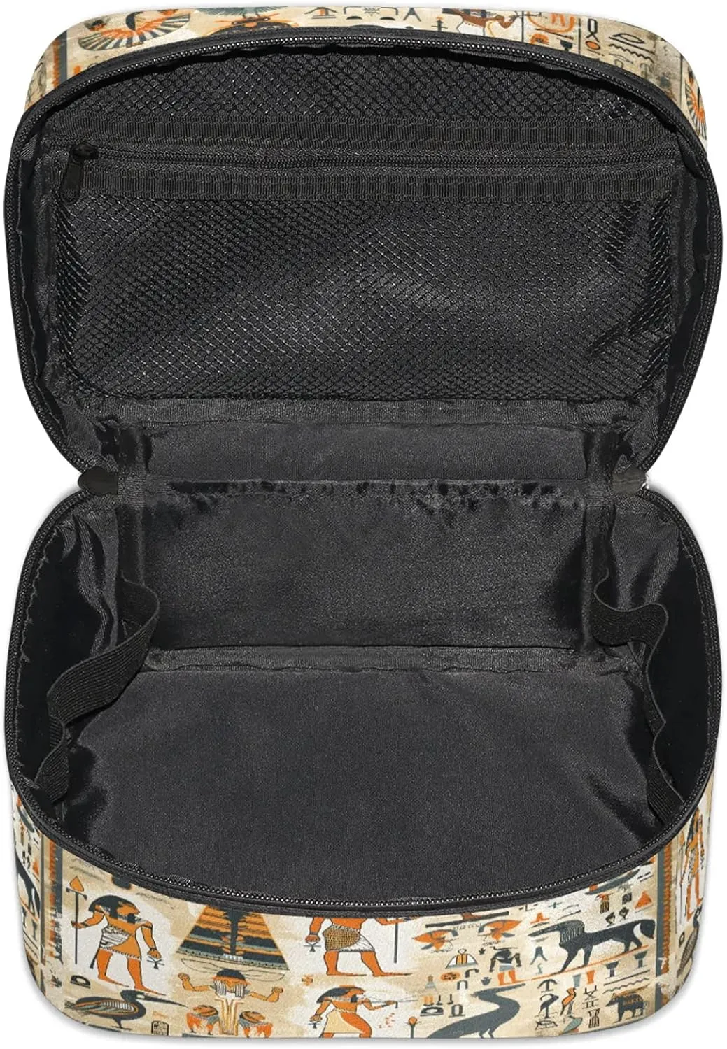 Ancient Egyptian Travel Toiletry Bag Large Capacity Makeup Case Organizer with Handle Cosmetic Case for Women Girls