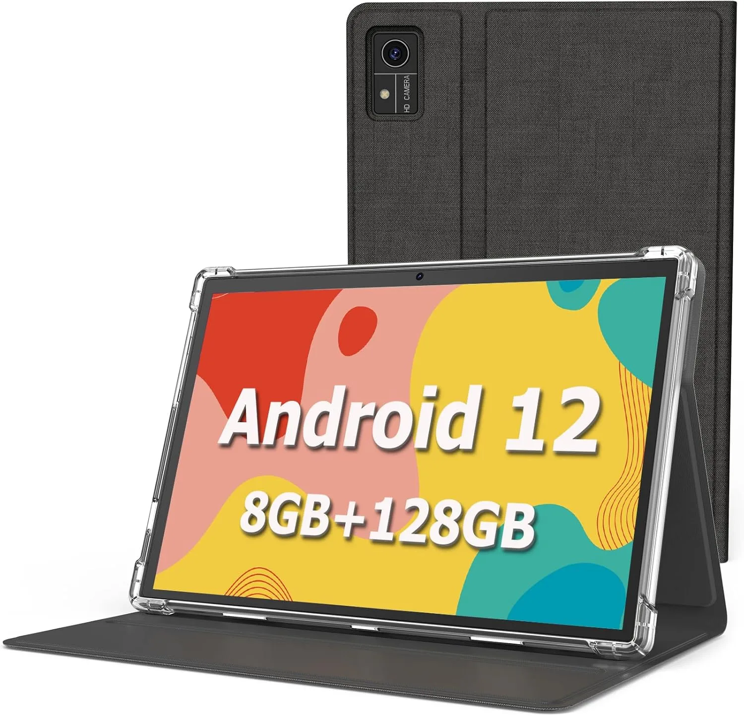 Android 12 Tablet, 10 Inch FHD IPS Touch Screen, 8GB RAM, 128GB ROM, 1TB Expandable, 5G WiFi, 4G/LTE, 8000 mAh Battery, Bluetooth 5.0, Dual Camera, GPS, GMS Certified