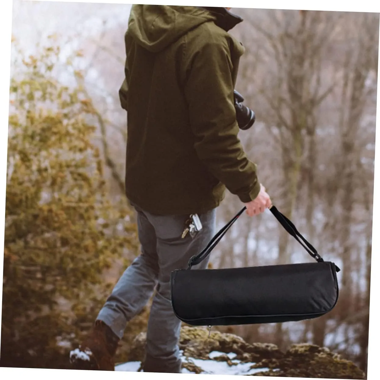 Angoily Nylon Tripod Storage Bag Portable Outdoor Photograph Organizer Pouch with Smooth Zipper for Travel and Outdoor Activities Design for Men and Women