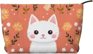 Animal Stickers Printed corduroy cosmetic bag - travel essential cosmetic storage bag