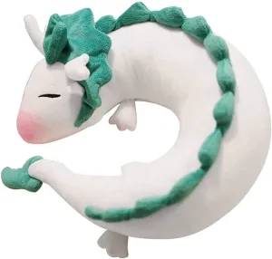Anime Neck Pillow White Dragon Plush Doll Toy Kids Travel Neck Pillow, Cute Haku Plush for Chrismas Birthday Gift