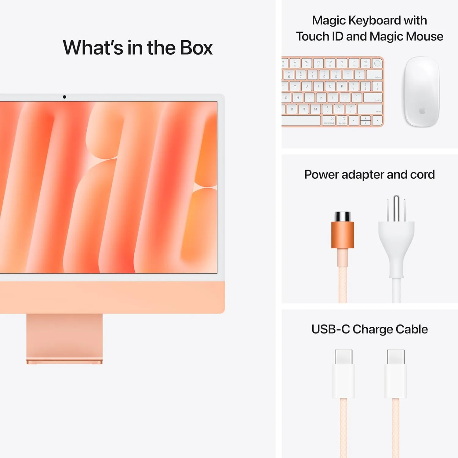 Apple 2024 iMac All-in-One Desktop Computer with M4 chip with 10-core CPU and 10-core GPU: Built for Apple Intelligence, 24-inch Retina Display, 16GB Unified Memory, 256GB SSD Storage; Orange