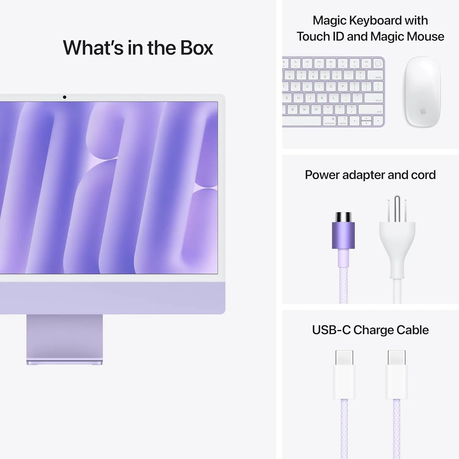 Apple 2024 iMac All-in-One Desktop Computer with M4 chip with 10-core CPU and 10-core GPU: Built for Apple Intelligence, 24-inch Retina Display, 16GB Unified Memory, 256GB SSD Storage; Purple