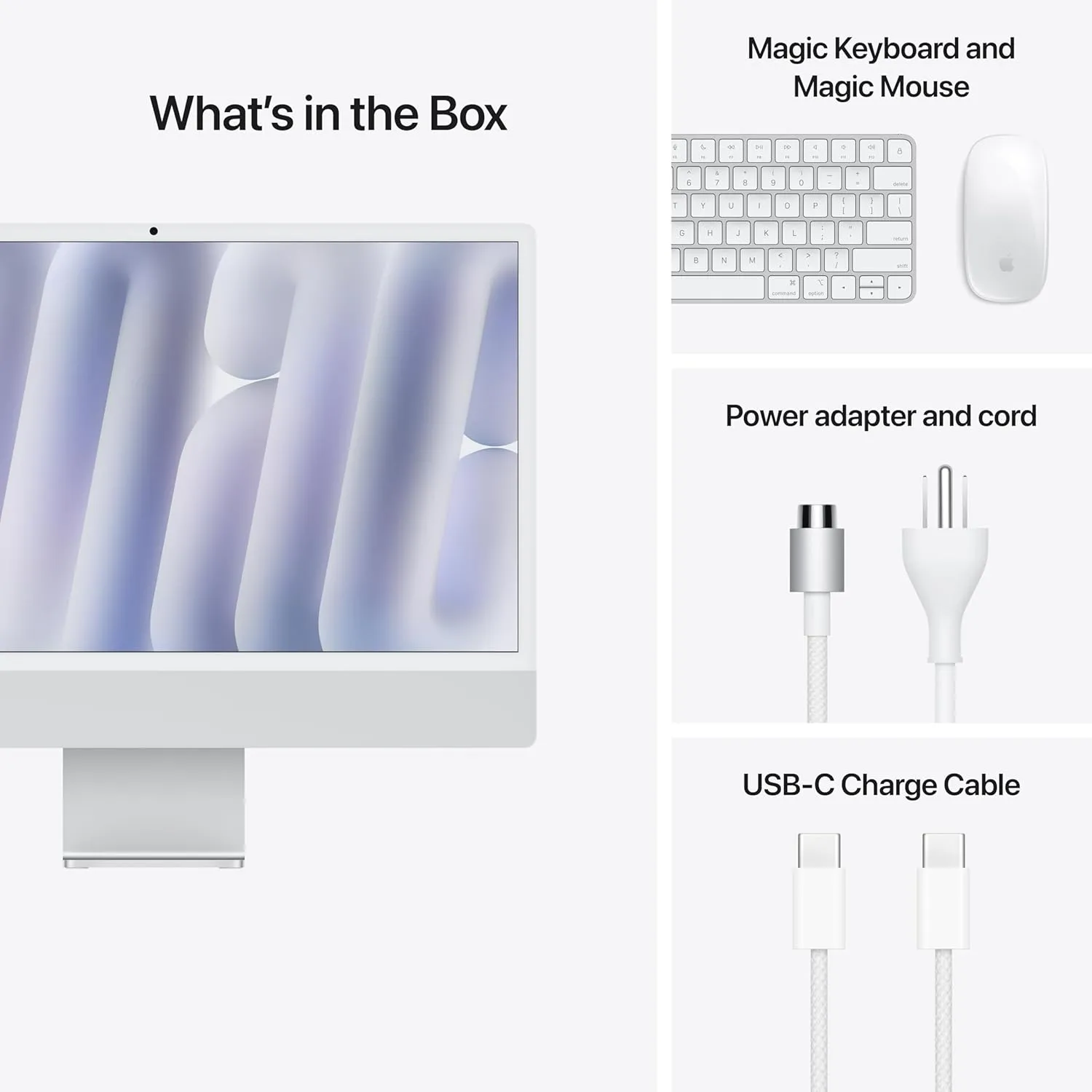Apple 2024 iMac All-in-One Desktop Computer with M4 chip with 8-core CPU and 8-core GPU: Built for Apple Intelligence, 24-inch Retina Display, 16GB Unified Memory, 256GB SSD Storage; Silver