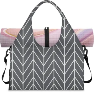 Arrows Pattern Wall Gym Bag Yoga Mat Tote for Women with Shoes Compartment Lightweight Duffle Travel Carrier Wet Dry Storage Pockets Adjustable Pilates Mats Shoulder Bags for Sport Swim
