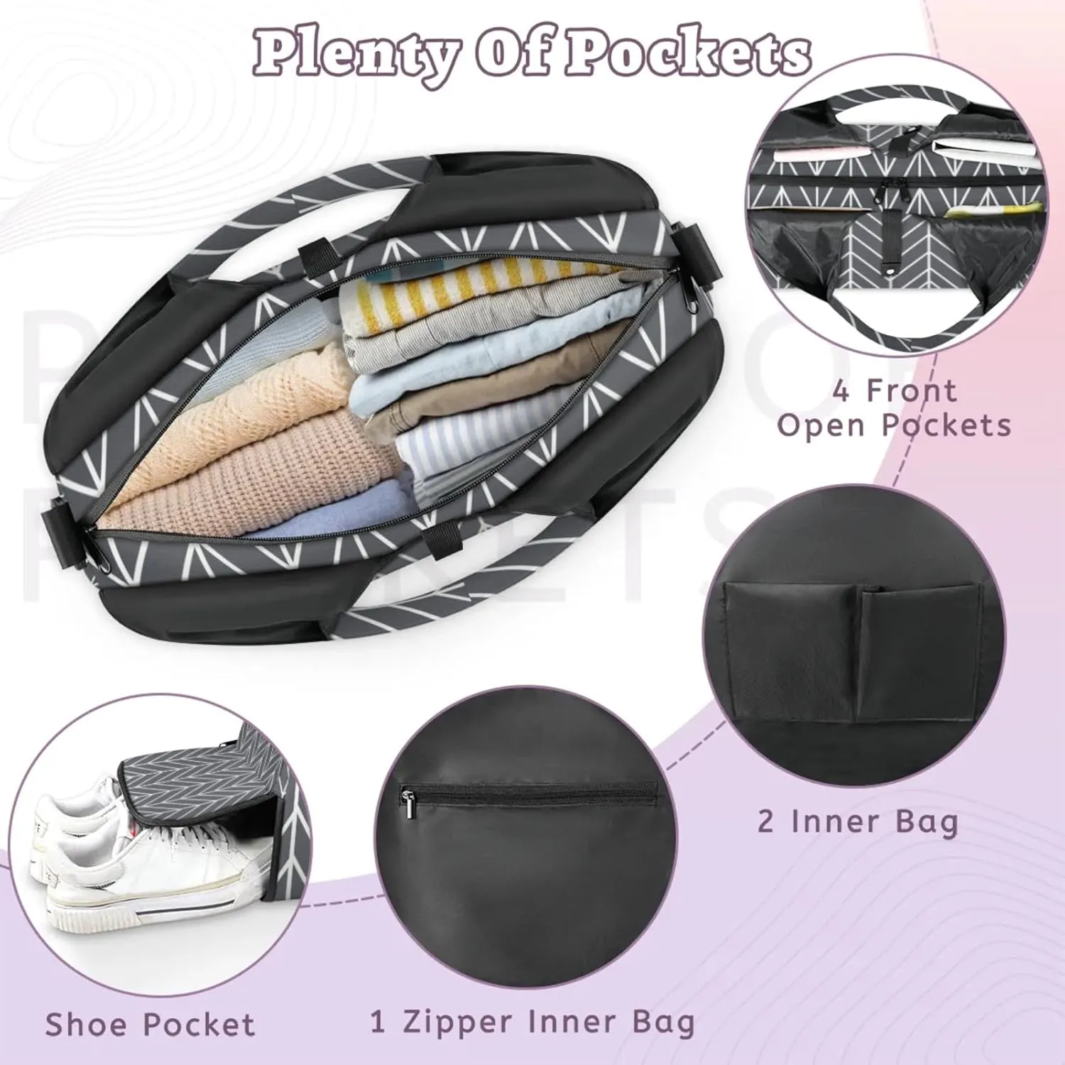 Arrows Pattern Wall Gym Bag Yoga Mat Tote for Women with Shoes Compartment Lightweight Duffle Travel Carrier Wet Dry Storage Pockets Adjustable Pilates Mats Shoulder Bags for Sport Swim