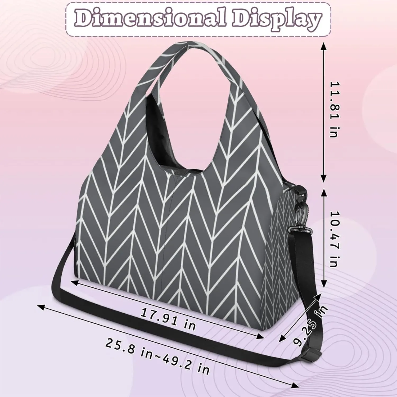 Arrows Pattern Wall Gym Bag Yoga Mat Tote for Women with Shoes Compartment Lightweight Duffle Travel Carrier Wet Dry Storage Pockets Adjustable Pilates Mats Shoulder Bags for Sport Swim