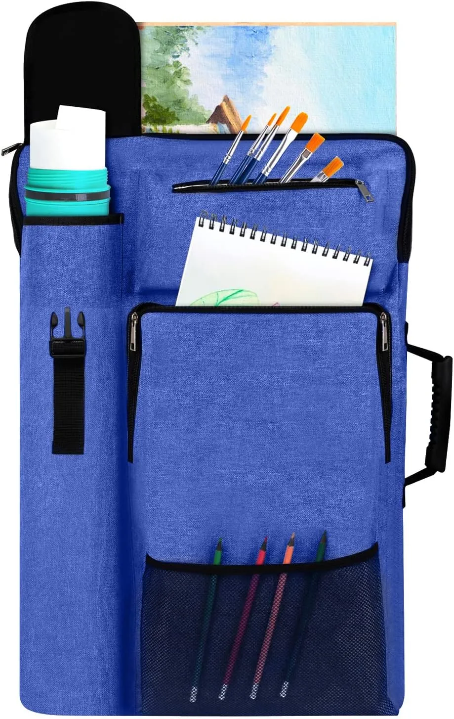 Art Portfolio Case 18 x 24,Portfolio Bag For Artwork/Board/project/drawing,Artist Backpack(Navy Blue).