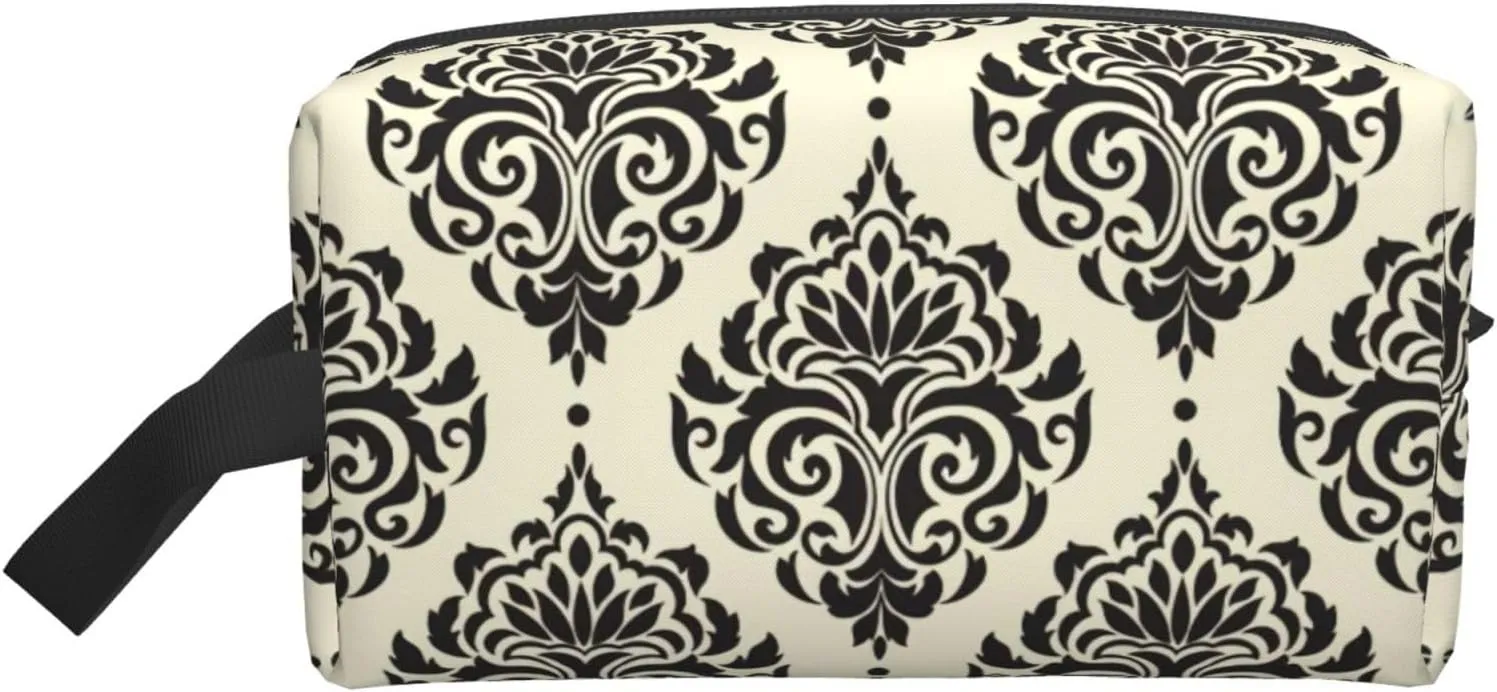 Asian Elephants Print Large Capacity Cosmetic Organizer for Women and Men Portable Travel Makeup Pouch