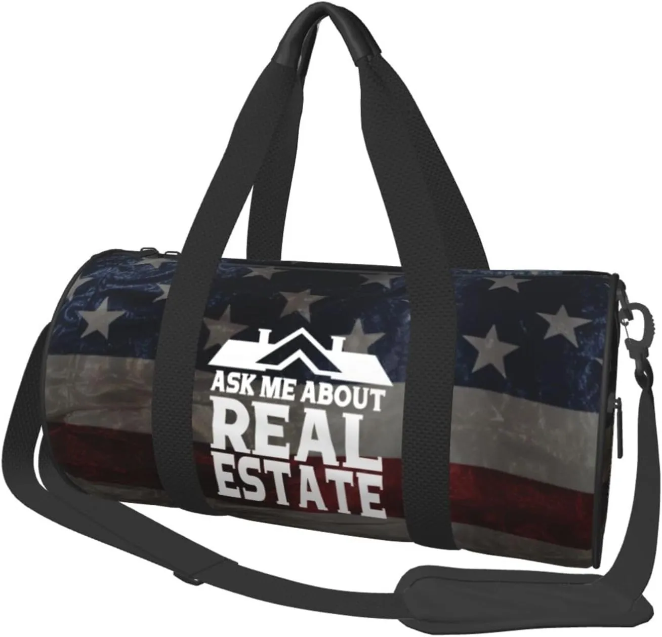 Ask Me About Real Estate Duffel Bag Gym Bag Travel Sports Tote Large Foldable Beach Swim Yoga9