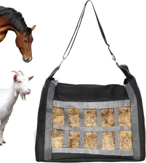 Asooll Horse Hay Bag, Slow Feed Feeder Tote Bags Large Capacity Feeding Bag for Horses Goat Alpacas,Horse Feed Bag for Trailer, Stall, and Fences,Hay Feeder with Retainable Straps for Hanging