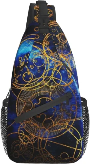 ASYG Steampunk Sling Bag Crossbody Chest Daypack Casual Backpack Vintage Clock Shoulder Bag For Travel Hiking
