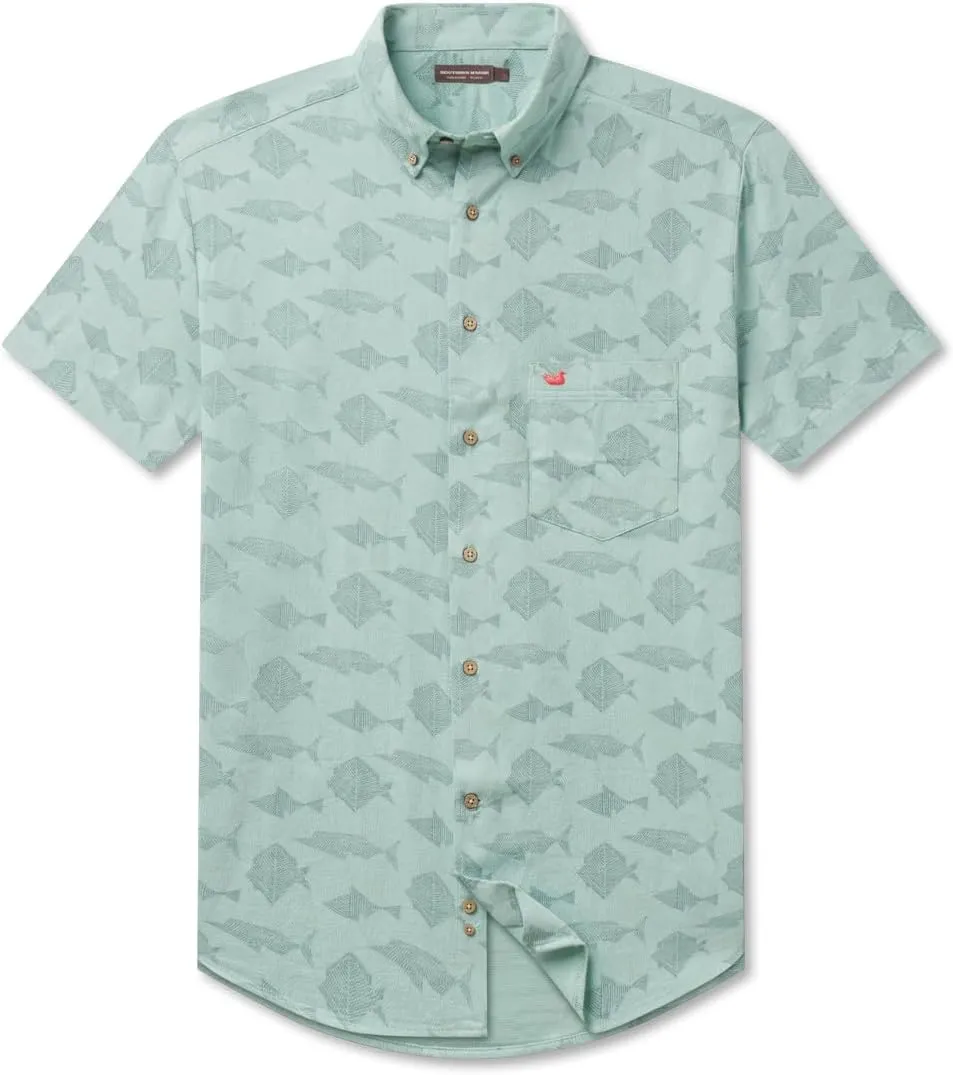 Atoll Woven Shirt - Geometric Fish