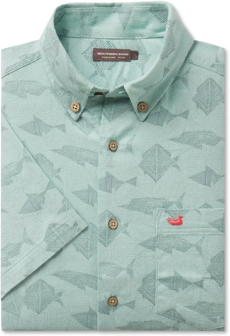 Atoll Woven Shirt - Geometric Fish