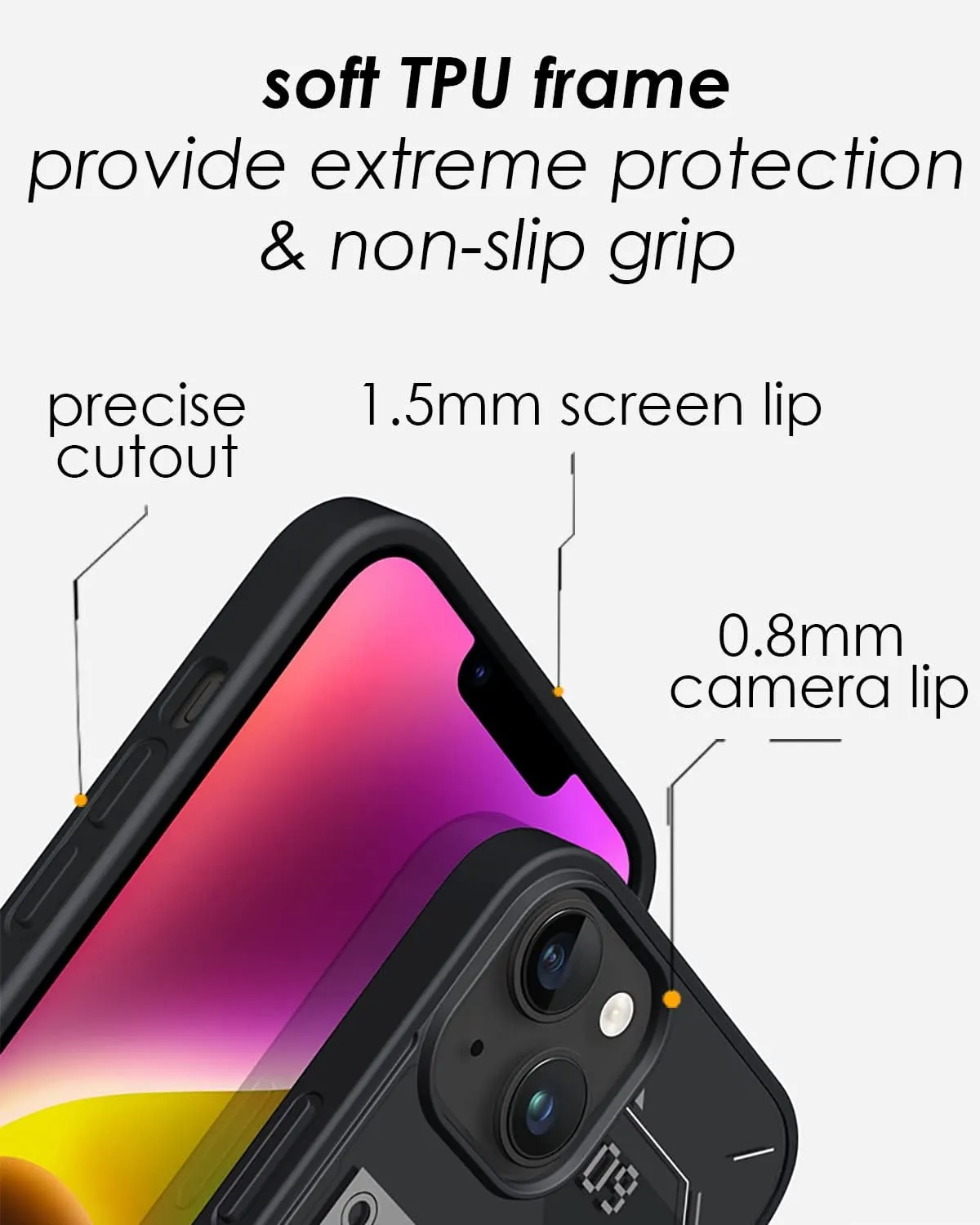Aulumu for Magnetic iPhone 14 Plus Case [Compatible with MagSafe] Hard Shell, Semitranslucent Matte Cover, Anti-Fingerprint, Slim Soft TPU Frame A15 - Translucent Gray