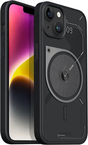 Aulumu for Magnetic iPhone 14 Plus Case [Compatible with MagSafe] Hard Shell, Semitranslucent Matte Cover, Anti-Fingerprint, Slim Soft TPU Frame A15 - Translucent Gray