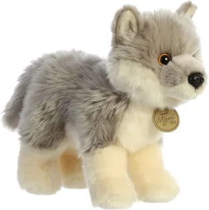Aurora® Adorable Miyoni® Tots Wolf Pup Stuffed Animal - Lifelike Detail - Cherished Companionship - Gray 10 Inches