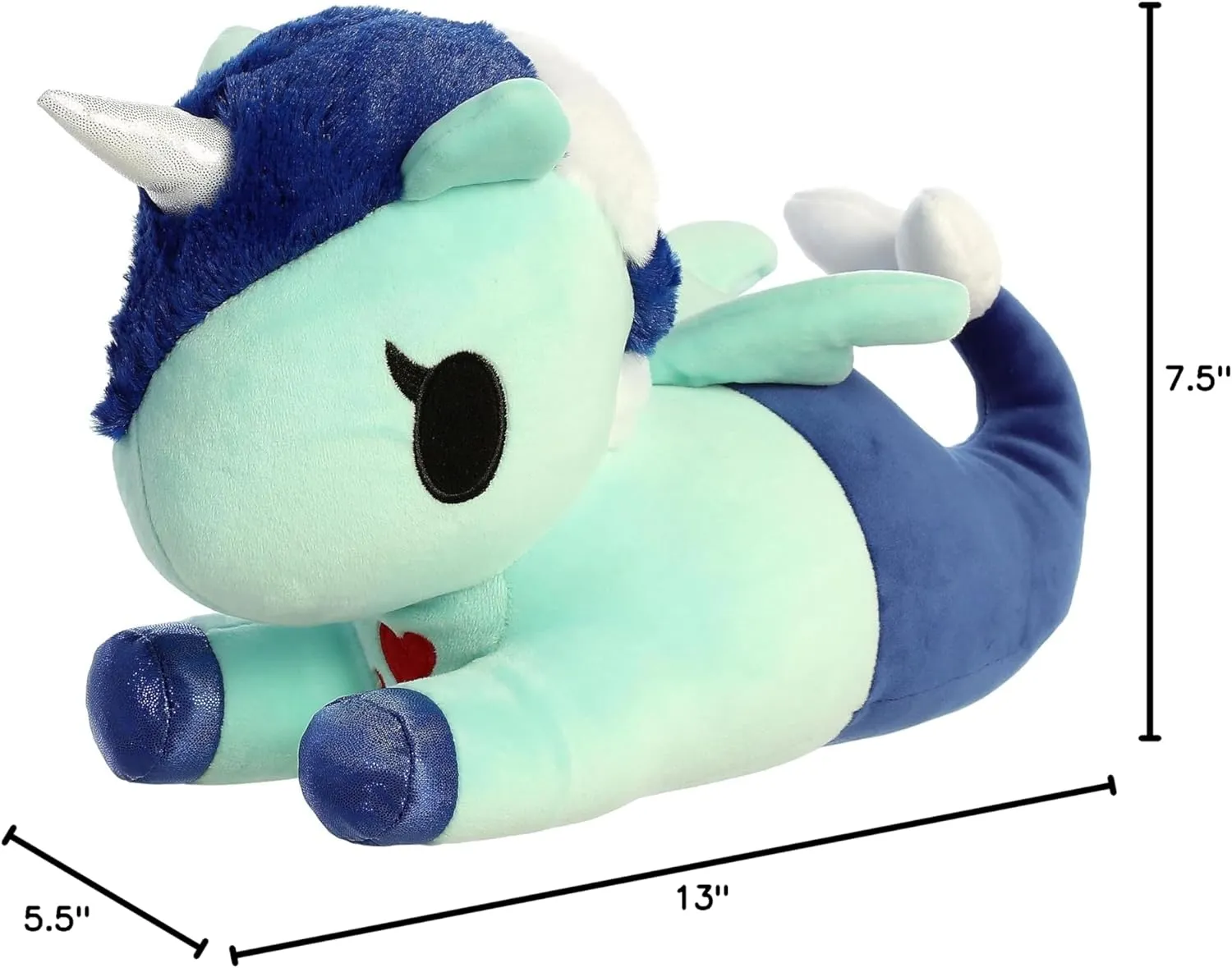 Aurora® Enchanting ©Tokidoki Squishy Sailor Stuffed Animal - Bright & Colorful Design - Showpiece Plush - Blue 13 Inches
